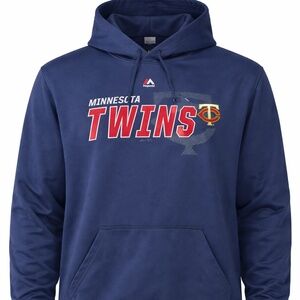 Majestic Minnesota Twins Hoodie Mens XL Navy Blue MLB Pullover Sweatshirt